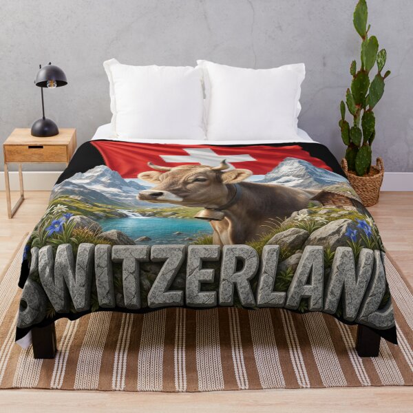 Item preview, Switzerland Heritage – Brown Cow & Alps Emblem designed and sold by FlagX.