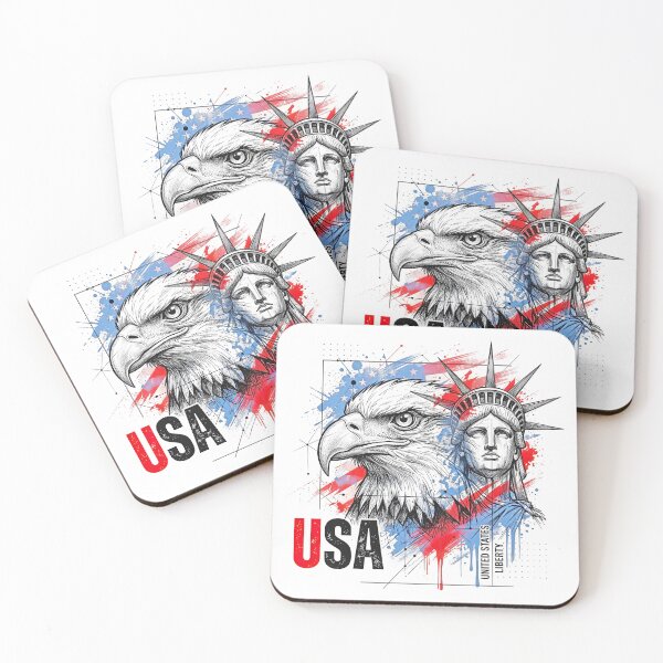 Item preview, American Eagle and Statue of Liberty Grunge Art designed and sold by EdwinkOne.