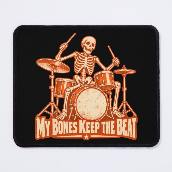 Item preview, My Bones Keep the Beat Skeleton Drummer Retro Music Humor designed and sold by ThreadQuirk.