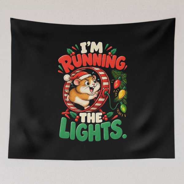 Item preview, Christmas Hamster Running The Lights - Funny Hamster Holiday Humor designed and sold by MOTIFOLK.