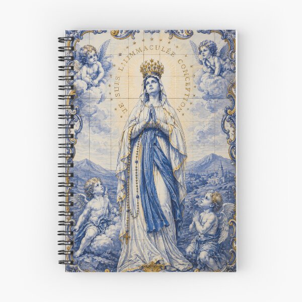 Item preview, Immaculate Conception Catholic Azulejo Tile Mural  designed and sold by Crux Fidelis.