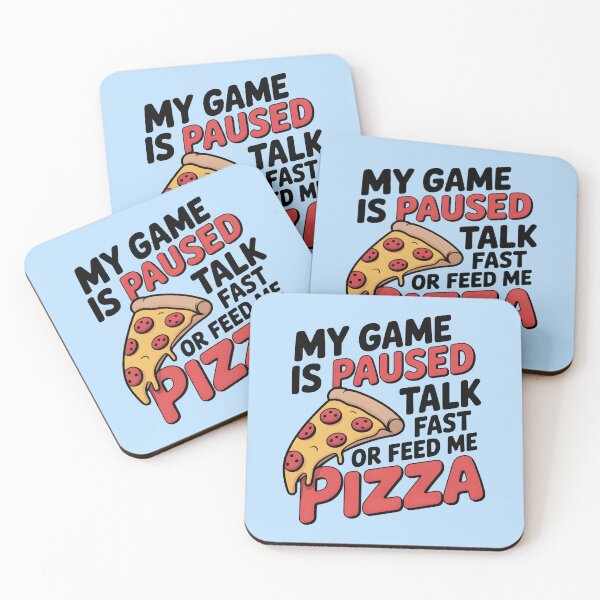 Item preview, My Game Is Paused – Funny Gaming Pizza Quote designed and sold by Jollys-ArtShop.
