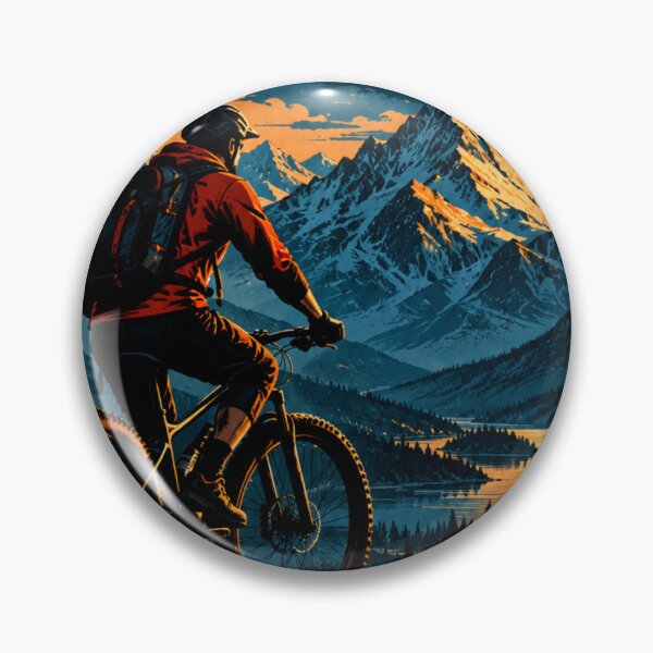 Item preview, Moonlit Mountain Biking Adventure in Alpine Wilderness designed and sold by AbstractAuraArt.