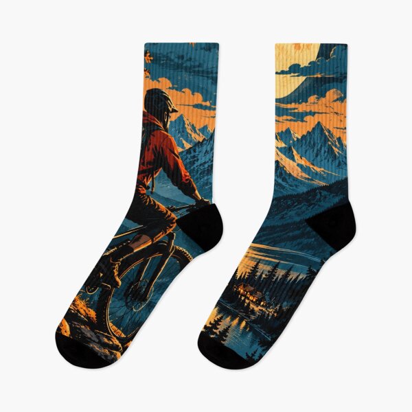 Item preview, Moonlit Mountain Biking Adventure in Alpine Wilderness designed and sold by AbstractAuraArt.