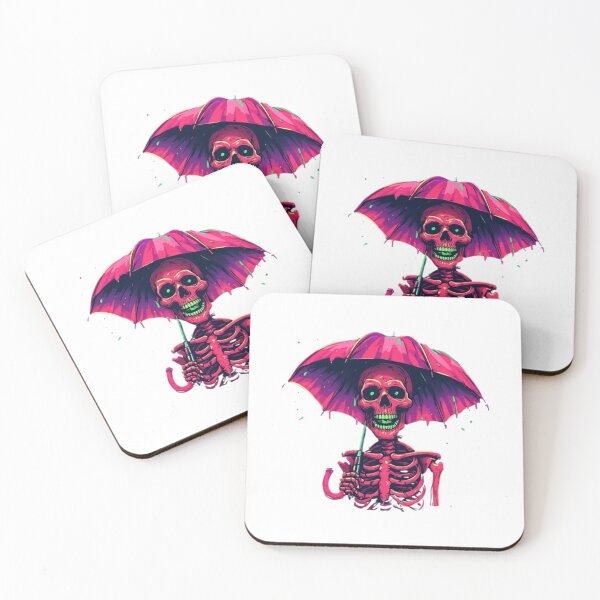 Item preview, Spooky Crimson Skeleton with Colorful Umbrella Art designed and sold by AWADHESH  CHAURASIA.