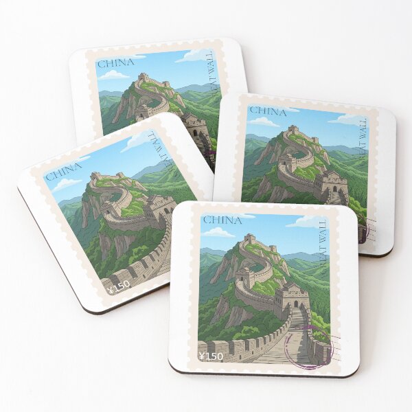Item preview, Great Wall of China Vintage Postage Stamp Art designed and sold by YellowLion.
