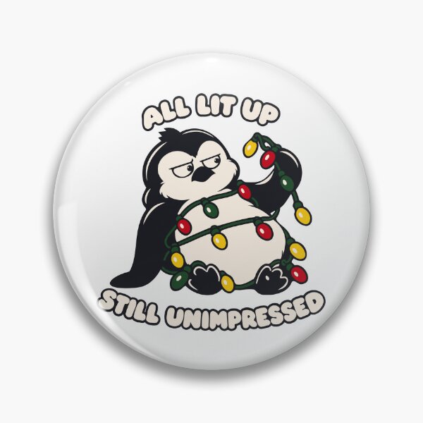 Item preview, All Lit Up Still Unimpressive Funny Christmas Tangled Penguin designed and sold by MalisoStickers.