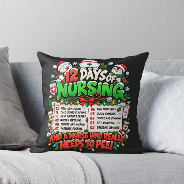 Item preview, 12 Days of Nursing Christmas Parody Nurse Humor Snowman Penguin Medical Checklist designed and sold by Cuiroblinda.