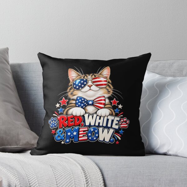 Item preview, Red White and Meow Patriotic Cat designed and sold by signshirtz.
