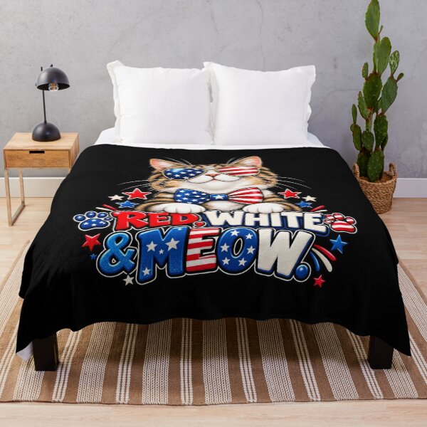 Item preview, Red White and Meow Patriotic Cat designed and sold by signshirtz.