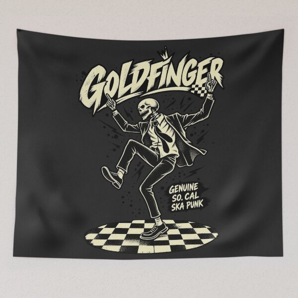 Item preview, Goldfinger Skeleton Dancing Suit Genuine So Cal Ska Punk Checkered Floor Vintage designed and sold by Cuiroblinda.
