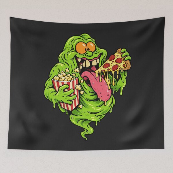 Item preview, Slimer Ghostbusters Green Ghost Pizza Popcorn Movie Monster Fun Cartoon Style designed and sold by Cuiroblinda.