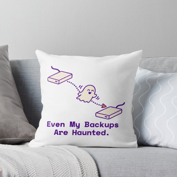 Item preview, Even My Backups Are Haunted Ghost Schematic Programmer Halloween designed and sold by ThreadQuirk.