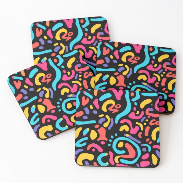 Item preview, Colourful Neon Abstract Squiggles – Retro 90s Memphis Pattern designed and sold by My Gluten Free Life UK.