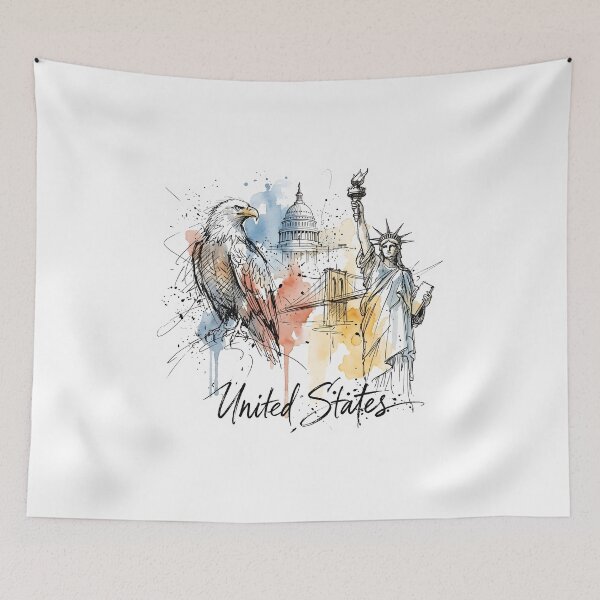 Item preview, American Eagle and Iconic United States Landmarks designed and sold by EdwinkOne.