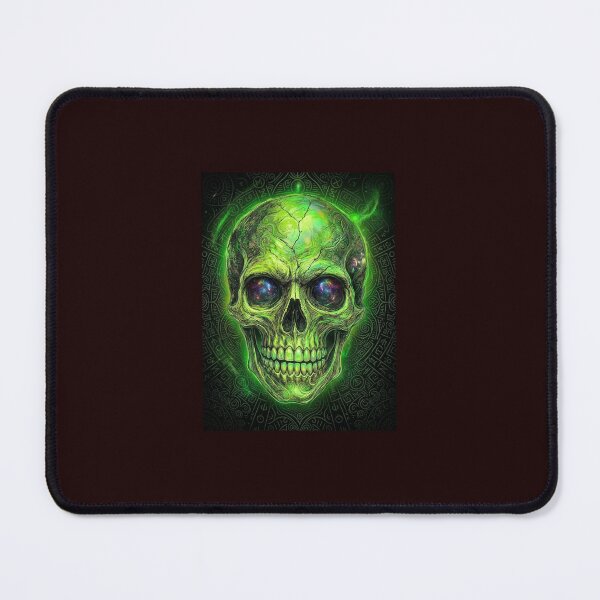 Item preview, Flamin’ Green Skull designed and sold by deafhoops1.