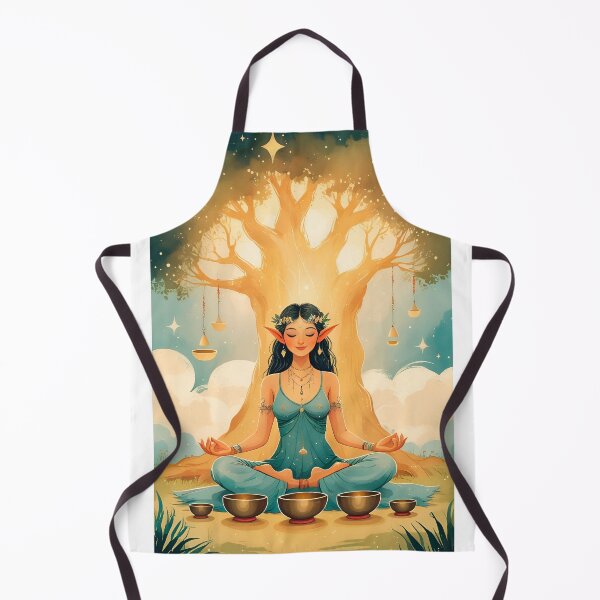 Item preview, Elf meditating, watercolor style #2 designed and sold by ELFofDREAMS.