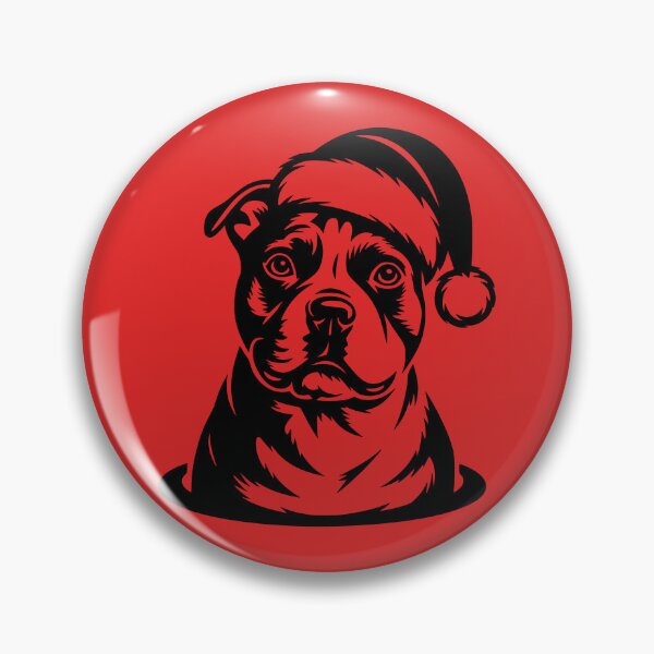 Item preview, Staffordshire Bull Terrier Wearing a Santa Hat designed and sold by theartfulaspie.