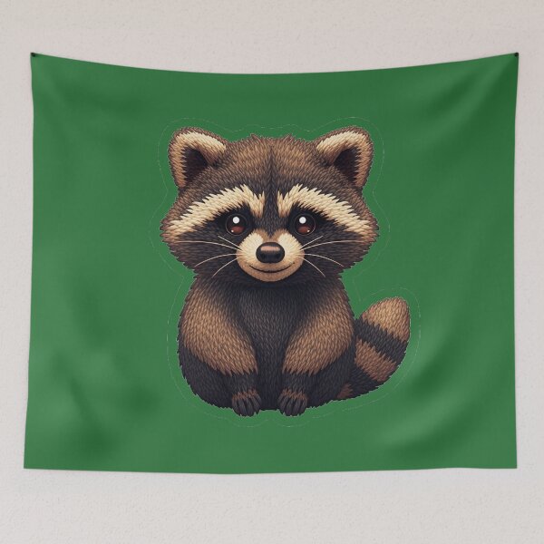 Item preview, Magical Embroidered Wool Raccoon designed and sold by MargaretPolanco.