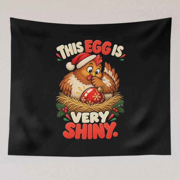 Item preview, Christmas Chicken Ornament Humor - This Egg Is Very Shiny designed and sold by MOTIFOLK.
