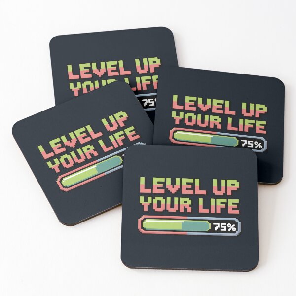 Item preview, Level Up Your Life – Motivational Gaming Quote designed and sold by Jollys-ArtShop.