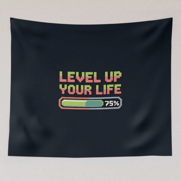 Item preview, Level Up Your Life – Motivational Gaming Quote designed and sold by Jollys-ArtShop.