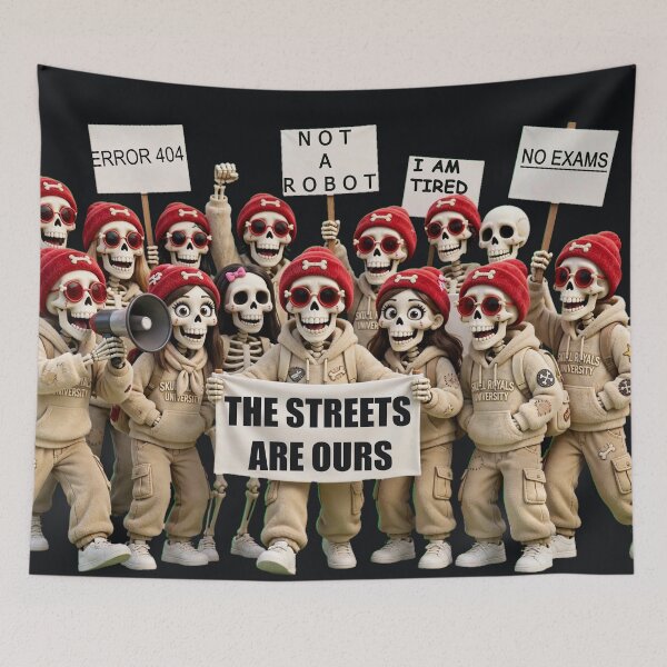 Item preview, Streetwear Skeleton Student Protest The Streets Are Ours designed and sold by  One City Two Children Studio.