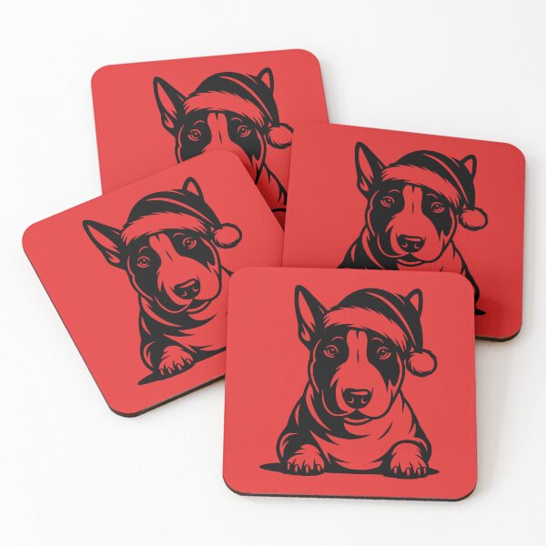 Item preview, Bull Terrier Wearing a Santa Hat designed and sold by theartfulaspie.