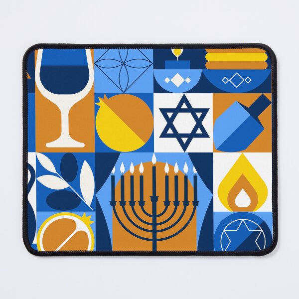 Item preview, Hanukkah Geometric Mosaic Banner designed and sold by Planet of Koalas. Character design.
