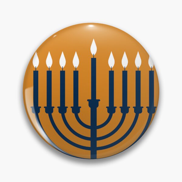 Item preview, Hanukkah Menorah Badge designed and sold by Planet of Koalas. Character design.
