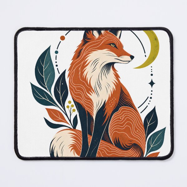 Item preview, Celestial Red Fox and Crescent Moon Illustration designed and sold by Discount code.