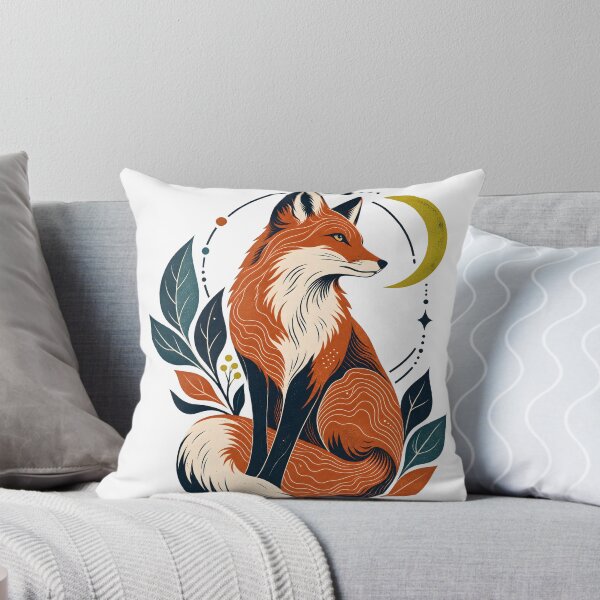 Item preview, Celestial Red Fox and Crescent Moon Illustration designed and sold by Where to buy.