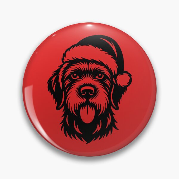 Item preview, Wirehaired Pointing Griffon Wearing a Santa Hat designed and sold by theartfulaspie.