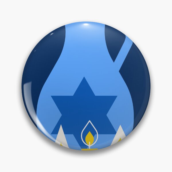 Item preview, Hanukkah Oil Jug and Candles Badge designed and sold by Planet of Koalas. Character design.