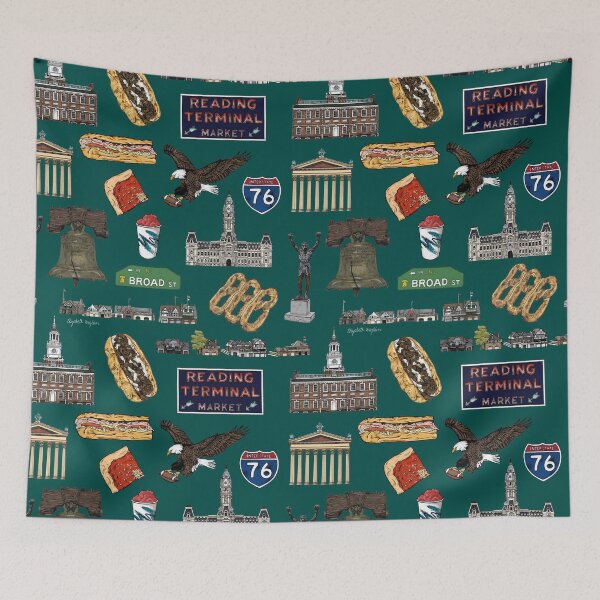 Item preview, Philly Pattern - Dark Green designed and sold by Elizabeth Weglein.