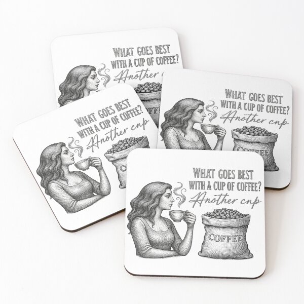 Item preview, What Goes Best With Coffee - Vintage Engraving Style designed and sold by Aelmajaoui.