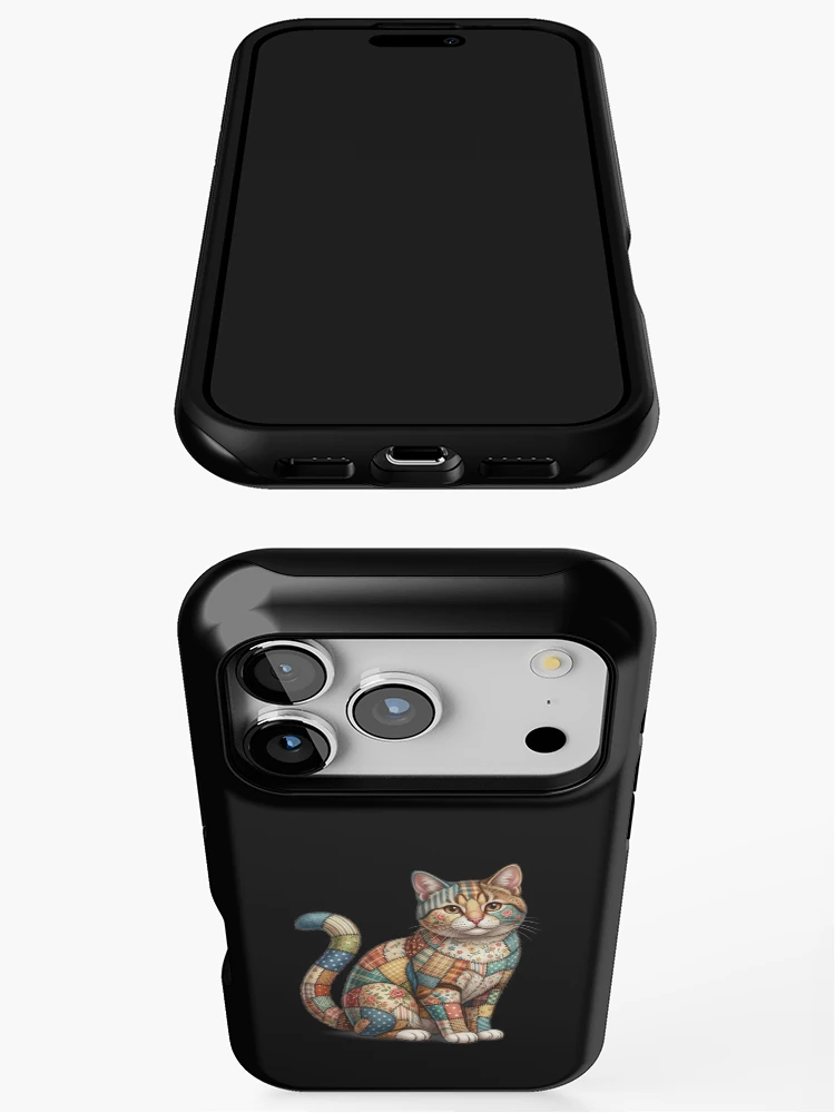 Thumbnail 3 of 4, iPhone Case, Patchwork Cat designed and sold by ReneMM.