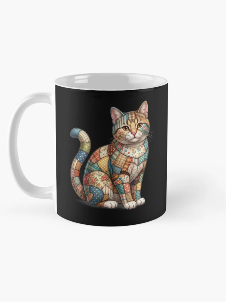 Thumbnail 5 of 6, Coffee Mug, Patchwork Cat designed and sold by ReneMM.