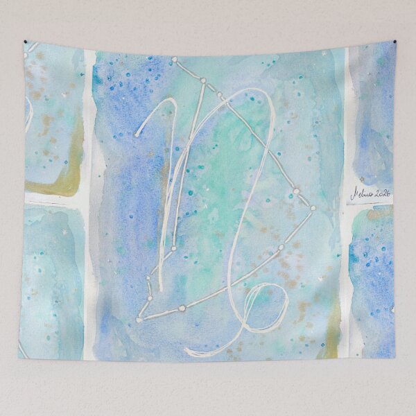 Item preview, Capricorn zodiac sign / Astrology - Blue watercolor constellation designed and sold by Art by M.H..