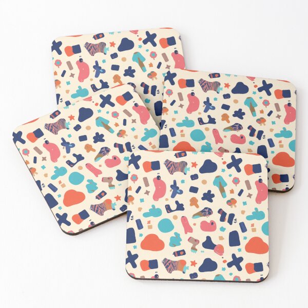 Item preview, Playful Colourful Abstract Doodles – Retro Memphis Pattern on Cream designed and sold by My Gluten Free Life UK.
