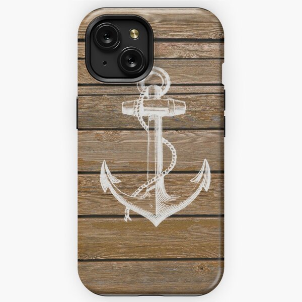 Custom Anchor iPhone 14 Case Nautical Navy Stripe 