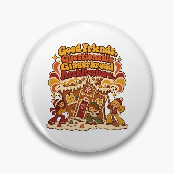 Item preview, Good Friends Questionable Gingerbread Architecture Retro Christmas Humor designed and sold by ThreadQuirk.