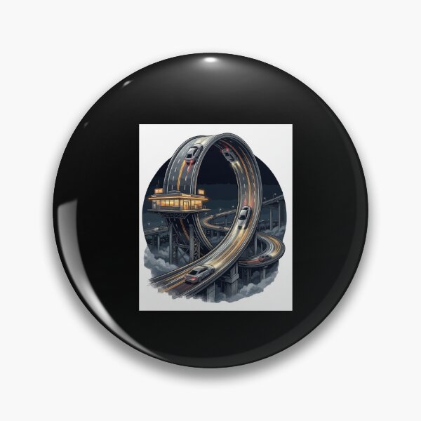 Item preview, Night City Highway Loop Cars Urban Drive Art designed and sold by AmeliaShirts.