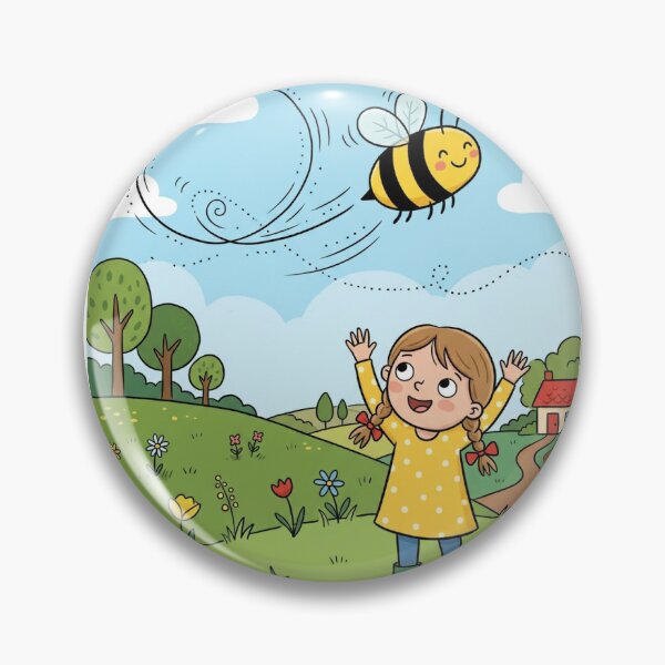 Item preview, Little girl and bumblebee - Best Friends playing together designed and sold by Chelevisuals.