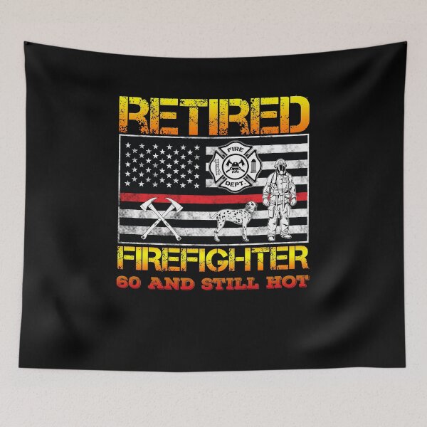 Item preview, Retired Firefighter 60th Birthday Thin Red Line Flag designed and sold by Basti09.