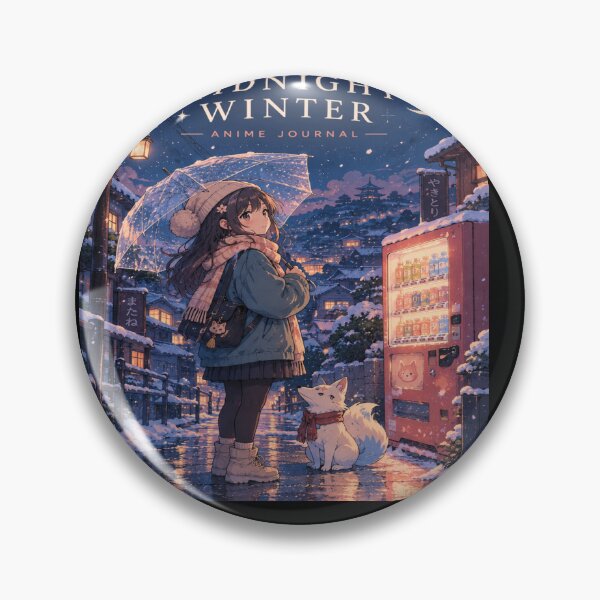 Item preview,  Retro Anime Winter Night, Japanese Cityscape Art designed and sold by TulipsArtDesigns .