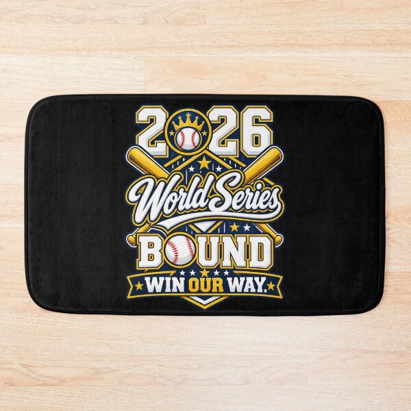 Item preview, Brewers 2026 World Series Bound Win Our Way Crossed Bats Crown Emblem Navy Gold Champions designed and sold by Pliable.