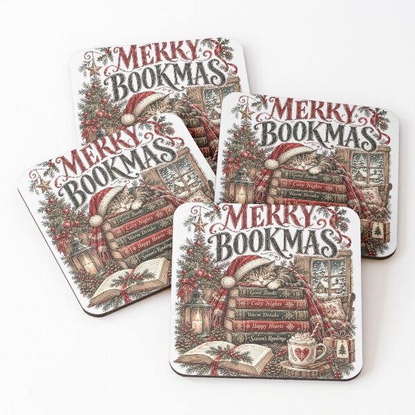 Item preview, Funny Book Lover Christmas Shirt, Merry Bookmas Cozy Cat Reading, Vintage Holiday Graphic Tee designed and sold by JoyBoyStudio1.
