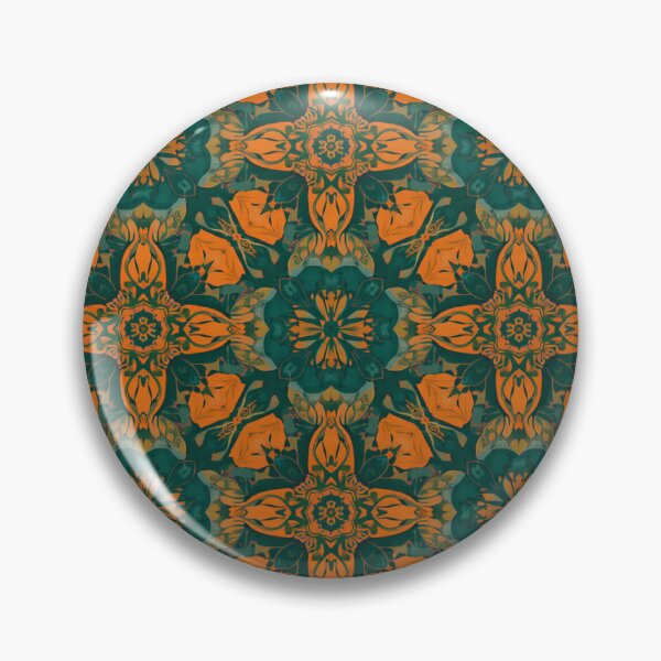 Item preview, Orange and Teal Floral Kaleidoscope – Vintage Ornamental Pattern designed and sold by My Gluten Free Life UK.