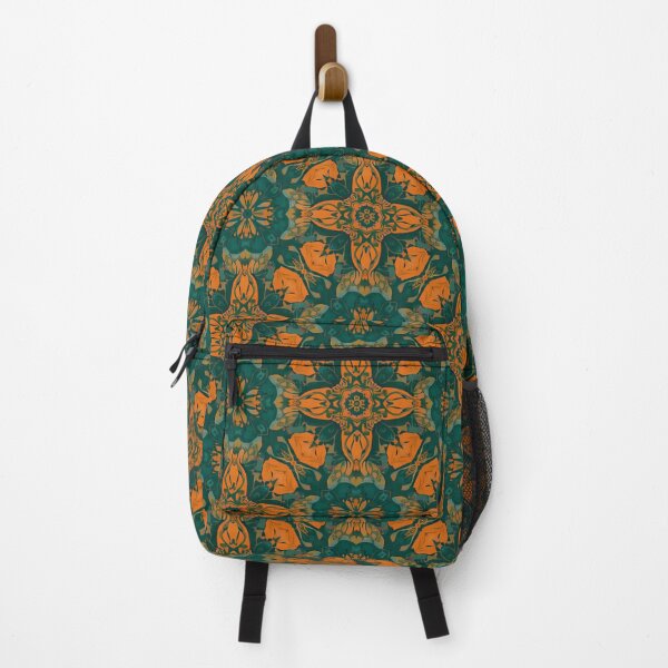 Item preview, Orange and Teal Floral Kaleidoscope – Vintage Ornamental Pattern designed and sold by My Gluten Free Life UK.
